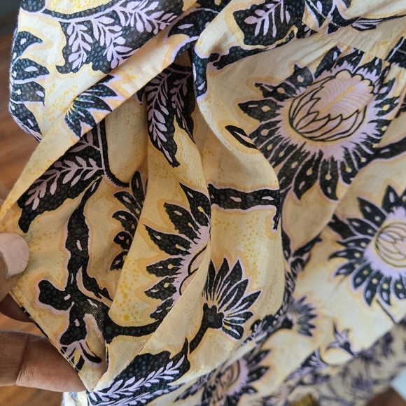 A.L.C. Marcia Printed Cotton Voile Tiered Boho Hippie Dress with Pockets Size 8 - Picture 10 of 11